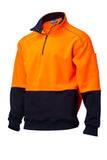 7WF065 WINDCHEATER L/SLEEVE MASTER HI VIS  2 TONE 300GSM FLEECY POLYESTER/COTTON