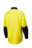 7WM445 SHIRT L/SLEEVE MASTER  HI VIS D 2 TONE 190GSM COTTON DRILL
