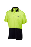 7WP050 POLO S/SLEEVE MASTER HI VIS  2 TONE MICROMESH W/POCKET