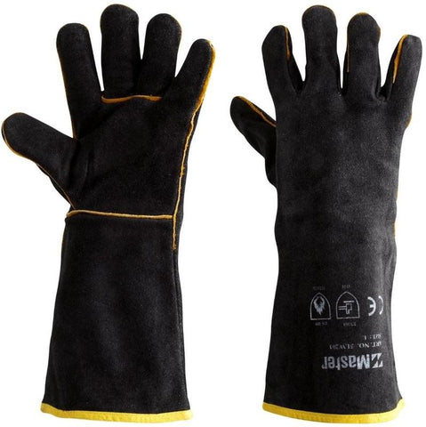 5LW201 GLOVE WELDERS MASTER BLACK & GOLD LEATHER FULLY LINED 40CM