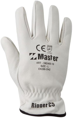 5M2400 GLOVE SAFETY MASTER RIGGER HPPE LINED CUT 5 RESIST