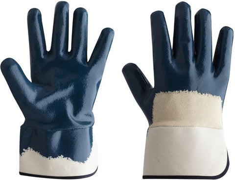 5NC641 GLOVE SAFETY MASTER NAVY STAR H/DUTY 3/4 NITRILE COATED JERSEY COTTON LINER