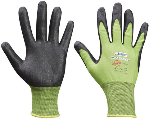 5NC8811 GLOVE SAFETY MASTER SUPERFOAM FOAM/NITRILE COATED PALM NYLON LINER