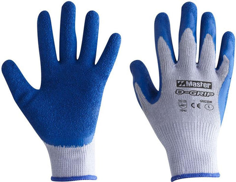 5RC300 GLOVE SAFETY MASTER D GRIP LATEX COATED PALM P/COTTON LINER