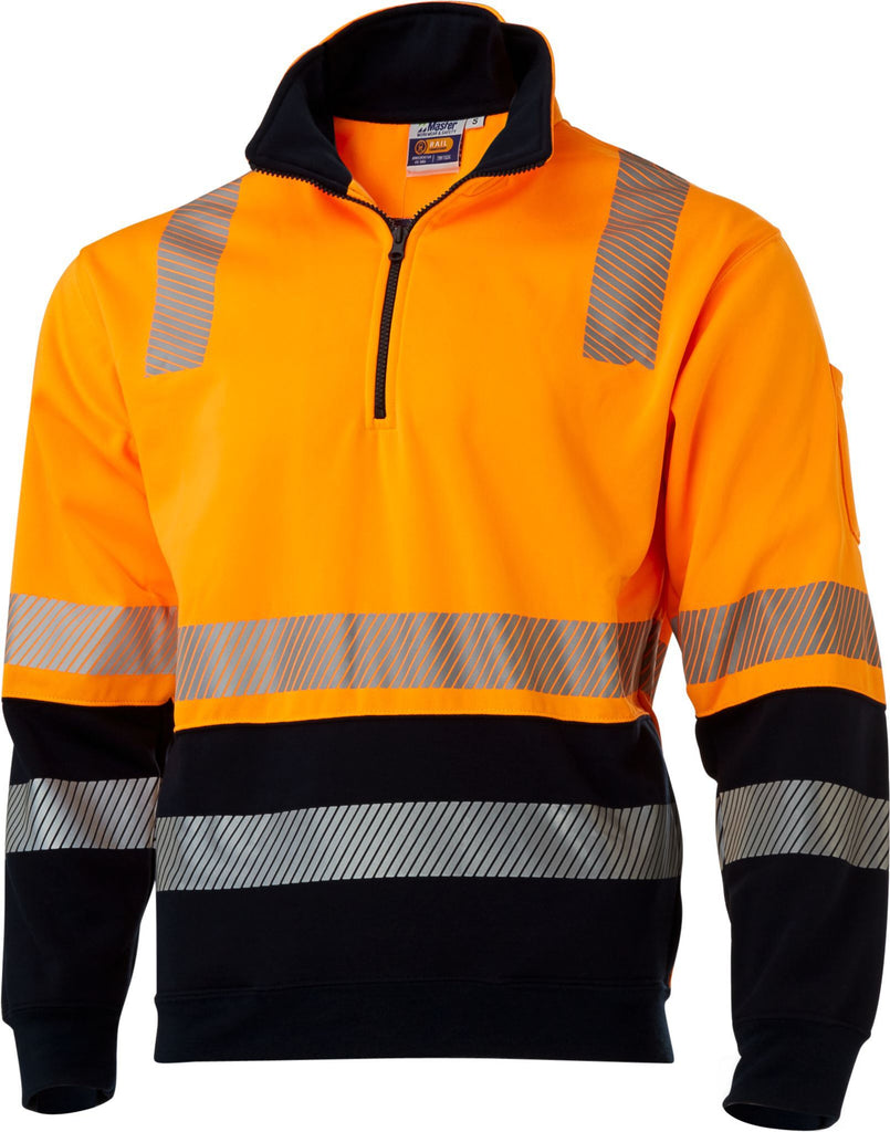7WFT035 WINDCHEATER L/SLEEVE MASTER 'VIC RAIL' HI VIS D/N TONE TAPED 300GSM COTTON JERSEY