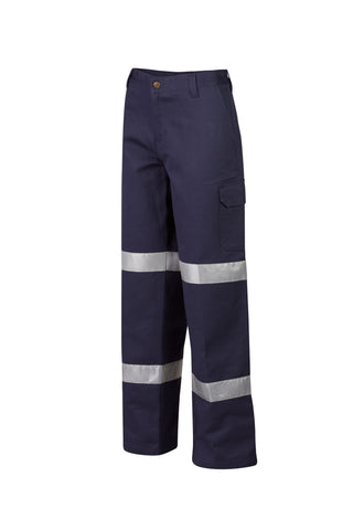 1007TN - LADIES COTTON CARGO WORK PANTS WITH 3M™ REFLECTIVE TAPE