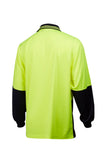 7WP055 POLO L/SLEEVE MASTER HI VIS  2 TONE MICROMESH W/POCKET