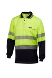 7WPT055 POLO L/SLEEVE MASTER HI VIS D/N SEGMENTED TAPED 170GSM MICROMESH