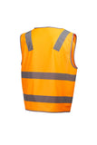 7PVT29  VEST MASTER  HI VIS D/N TAPED POLYESTER ZIP FRONT