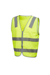 7PVT29  VEST MASTER  HI VIS D/N TAPED POLYESTER ZIP FRONT