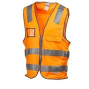 7PVT41 VEST MASTER VIC RAIL ELITE HI VIS D/N TAPED POLYESTER FR ZIP FRONT