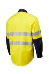7WM410 SHIRT L/SLEEVE MASTER  HI VIS D/N 2 TONE 190GSM COTTON DRILL