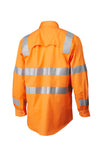7WM420 SHIRT L/SLEEVE HI VIS D/N VIC RAIL 3M TAPED 155GSM COTTON DRILL