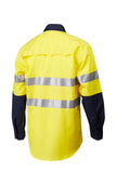 7WM425 SHIRT L/SLEEVE MASTER  HI VIS D/N 3M TAPED 2 TONE 155GSM COTTON DRILL VENTED