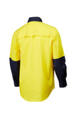 7WM435 SHIRT L/SLEEVE MASTER  HI VIS D 2 TONE 155GSM COTTON DRILL VENTED