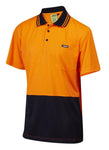 7WP060 POLO S/SLEEVE MASTER HI VIS 2 TONE 185GSM POLYESTER/COTTON BACK