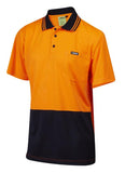 7WP060 POLO S/SLEEVE MASTER HI VIS 2 TONE 185GSM POLYESTER/COTTON BACK