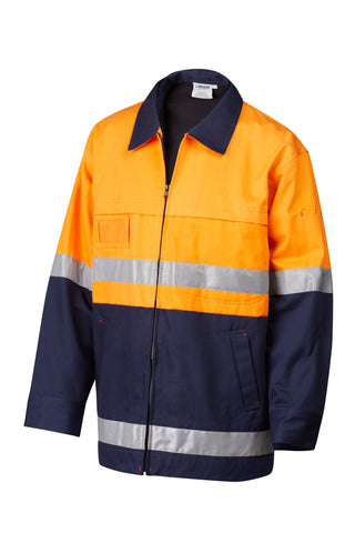 7WJHT400 JACKET MASTER HEADLAND HI VIS D/N 3M TAPED 2 TONE 310GSM COTTON DRILL